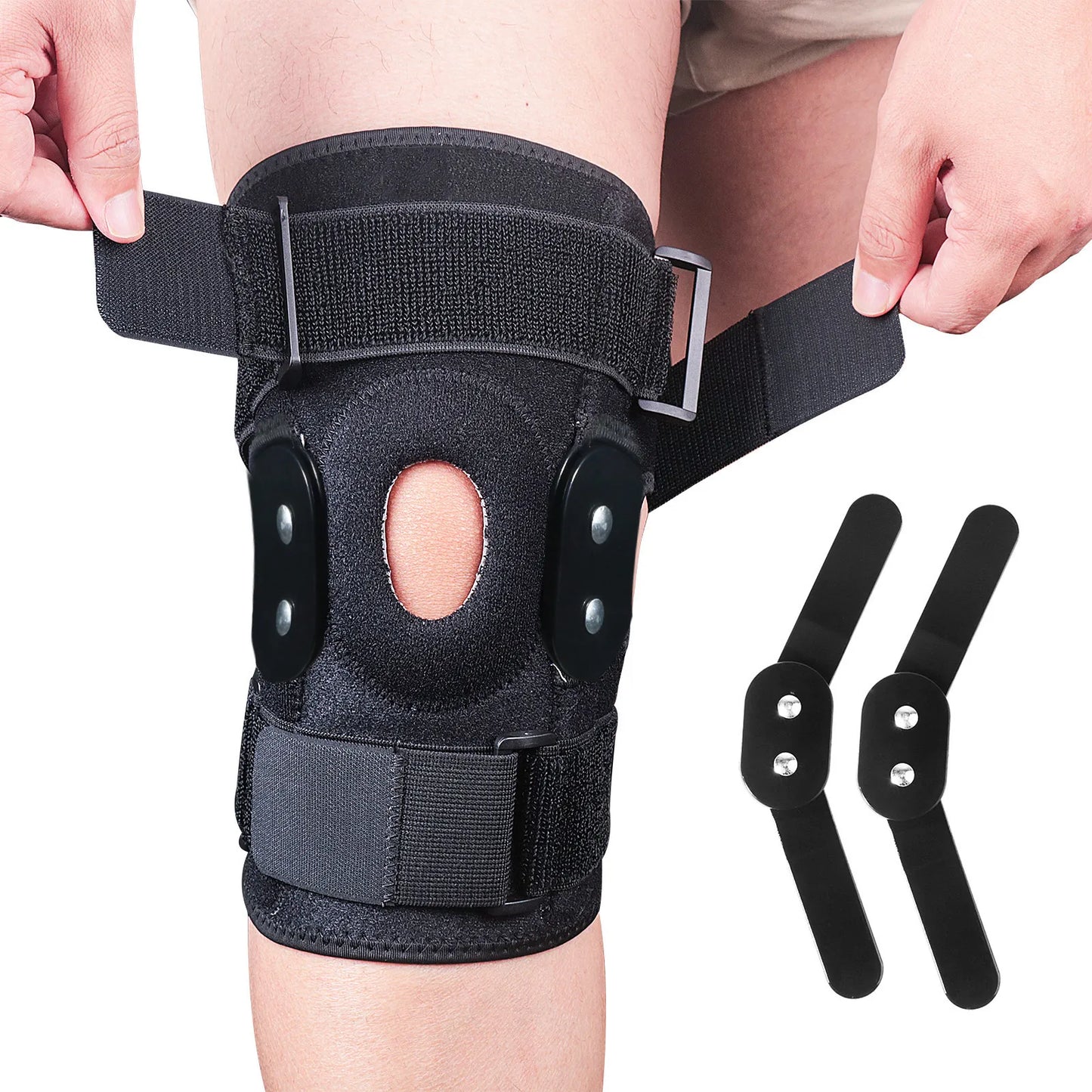 1PC Adjustable Hinged Knee Brace Knee Support Wrap for Meniscus Tear Patellar Tendon Support, Pain Relief Strains, Sprains etc.