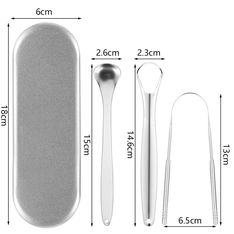 Stainless Steel Tongue Scraper Set