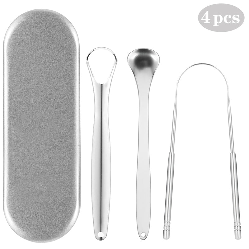 Stainless Steel Tongue Scraper Set