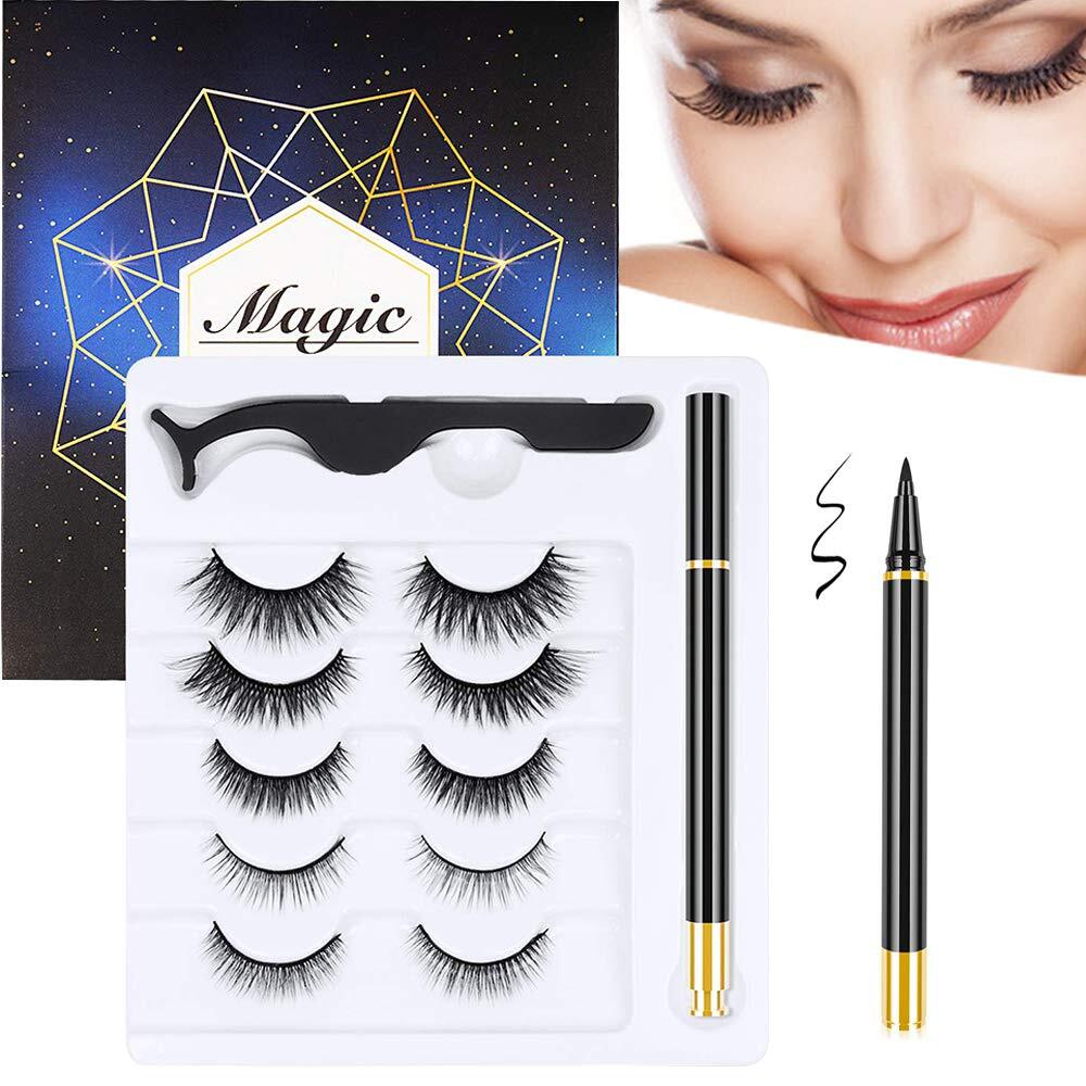 Non magnetic eyeliner and eyelashes kit