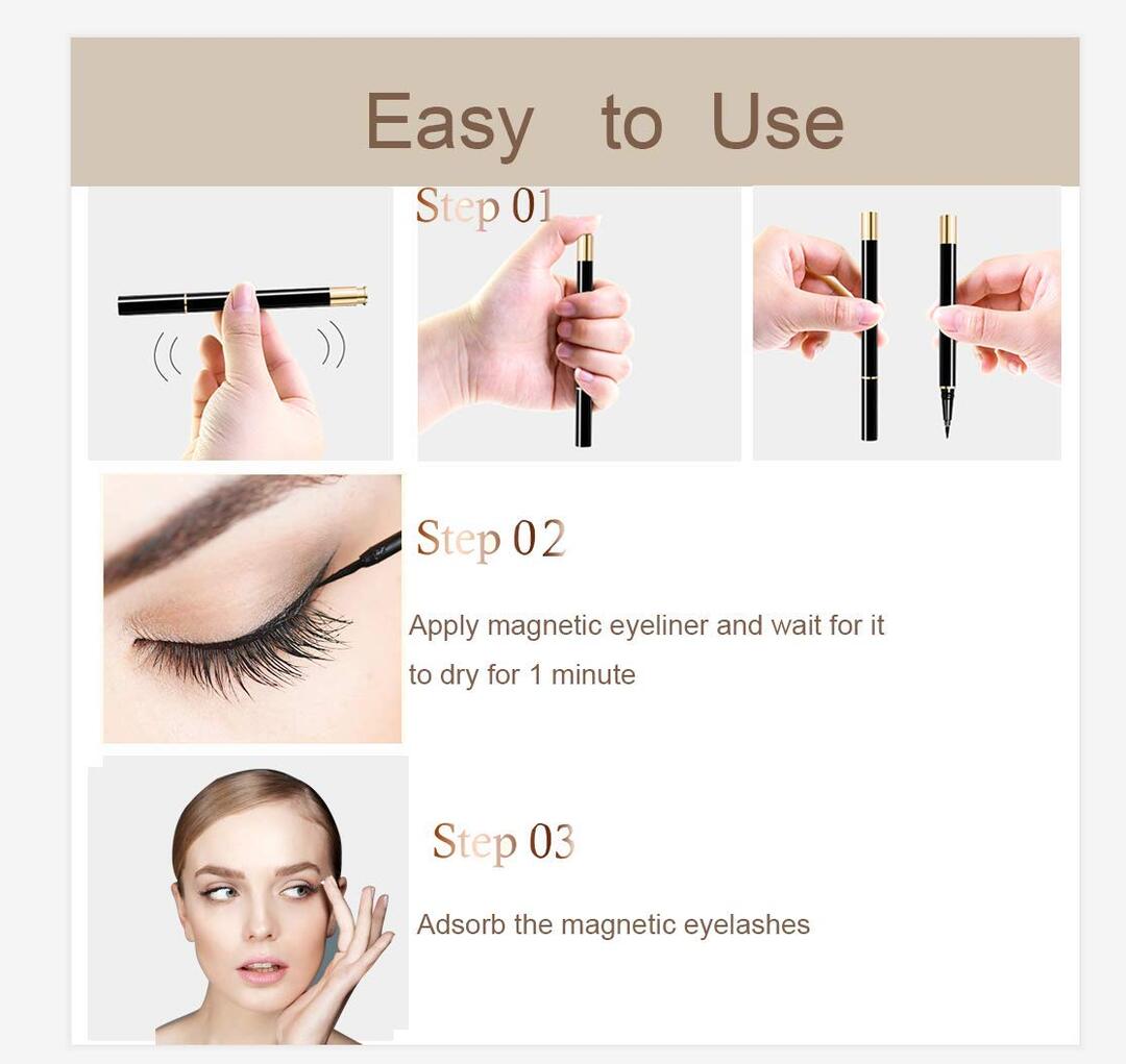 Non magnetic eyeliner and eyelashes kit