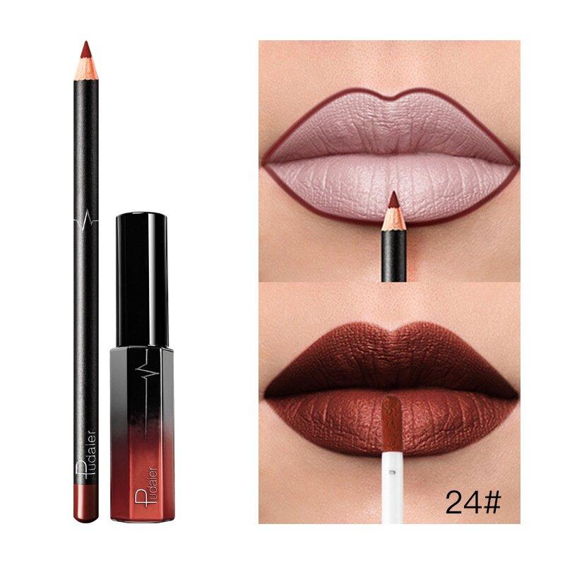 2 in 1 Lipstick Lipliner  Liquid Lipstick