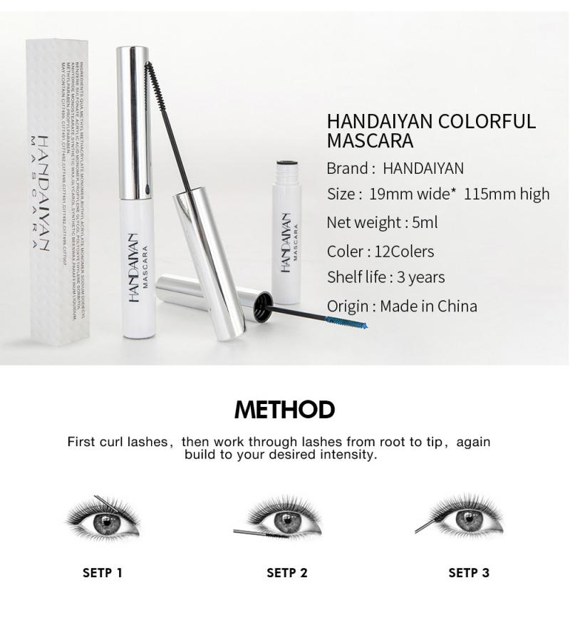 New 12 Colors Colorful Mascara