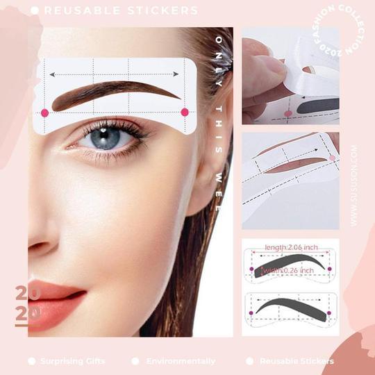 Eyebrows Stencil Stickers 12 Styling