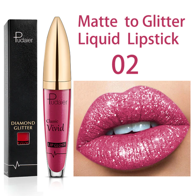 PU Long Lasting Waterproof Diamond Shimmer Metallic Lipcolor