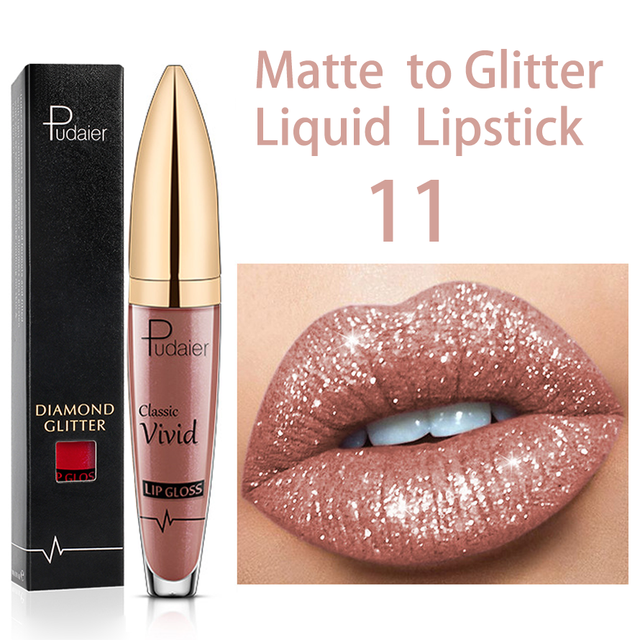 PU Long Lasting Waterproof Diamond Shimmer Metallic Lipcolor