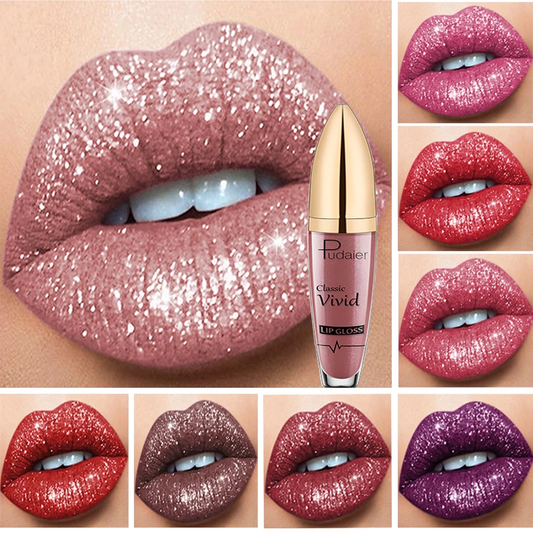 PU Long Lasting Waterproof Diamond Shimmer Metallic Lipcolor