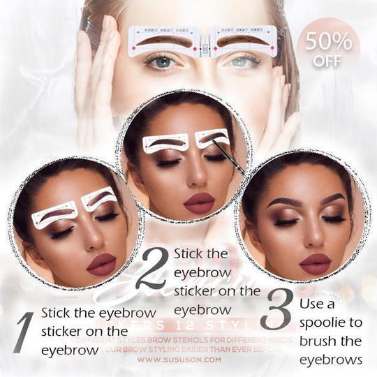 Eyebrows Stencil Stickers 12 Styling