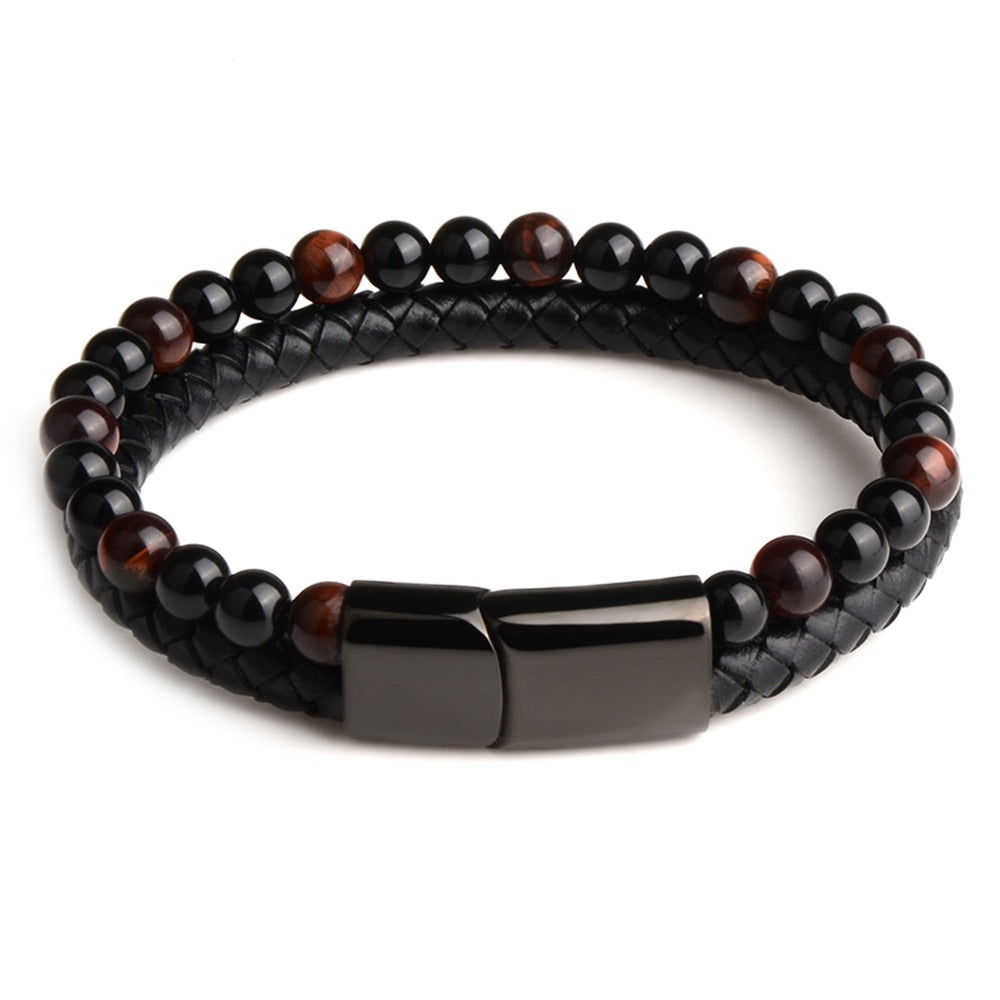 Tiger Eye Natural Lava Bracelet