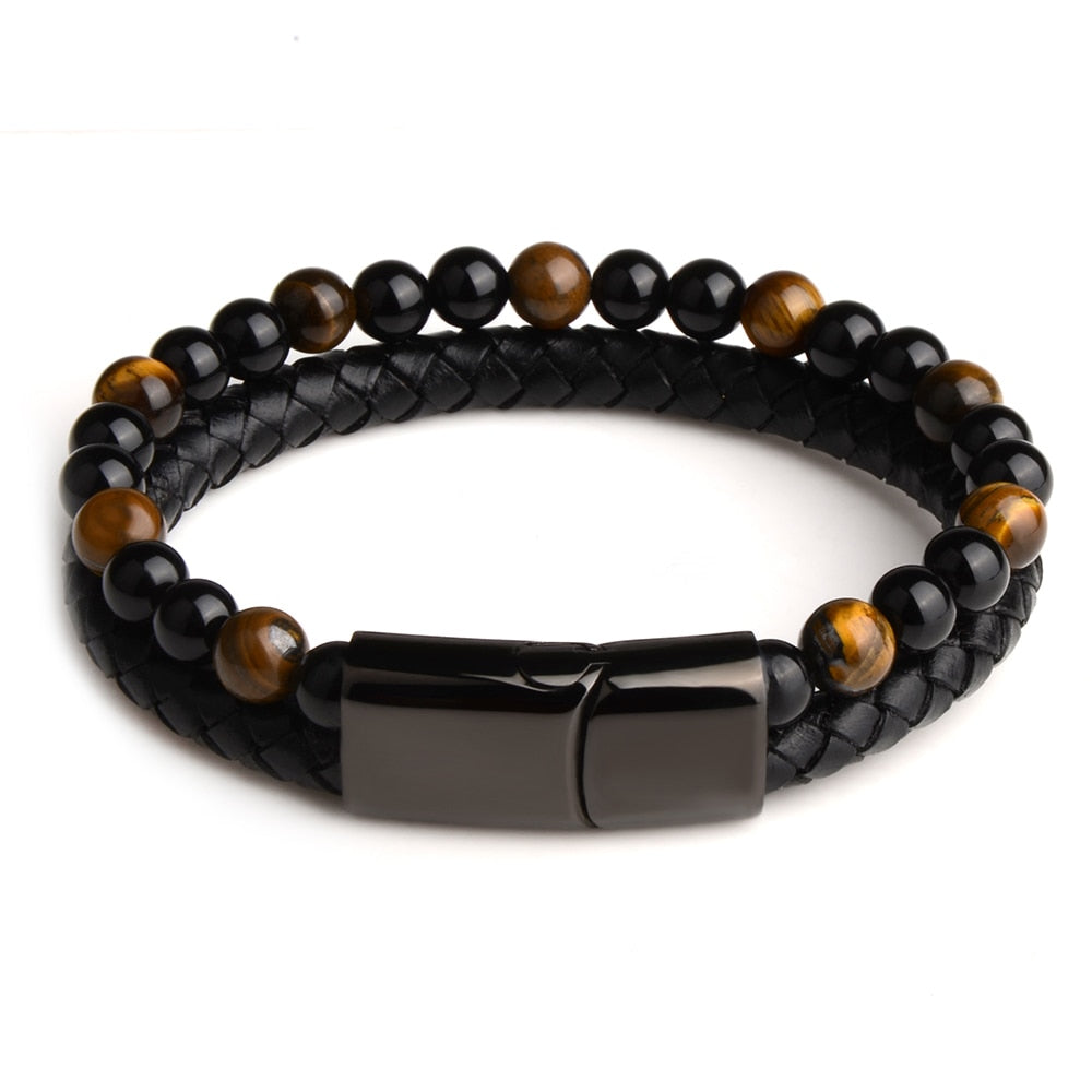 Tiger Eye Natural Lava Bracelet