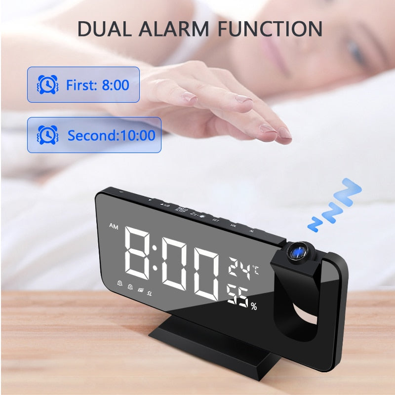 LED Digital Alarm Clock with Projector