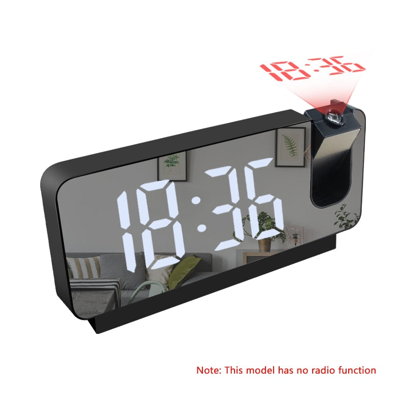 LED Digital Alarm Clock with Projector