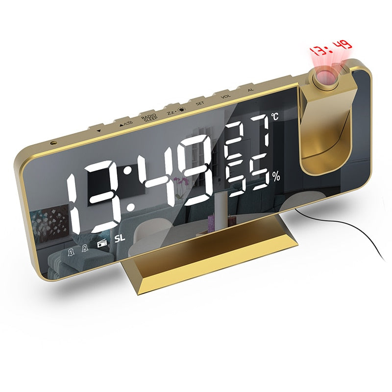 LED Digital Alarm Clock with Projector