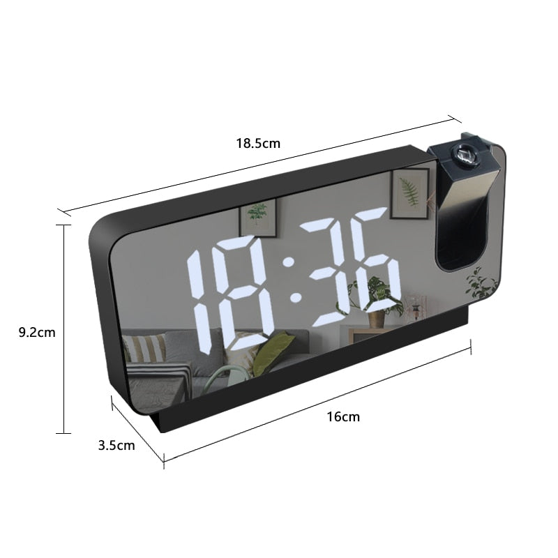 LED Digital Alarm Clock with Projector