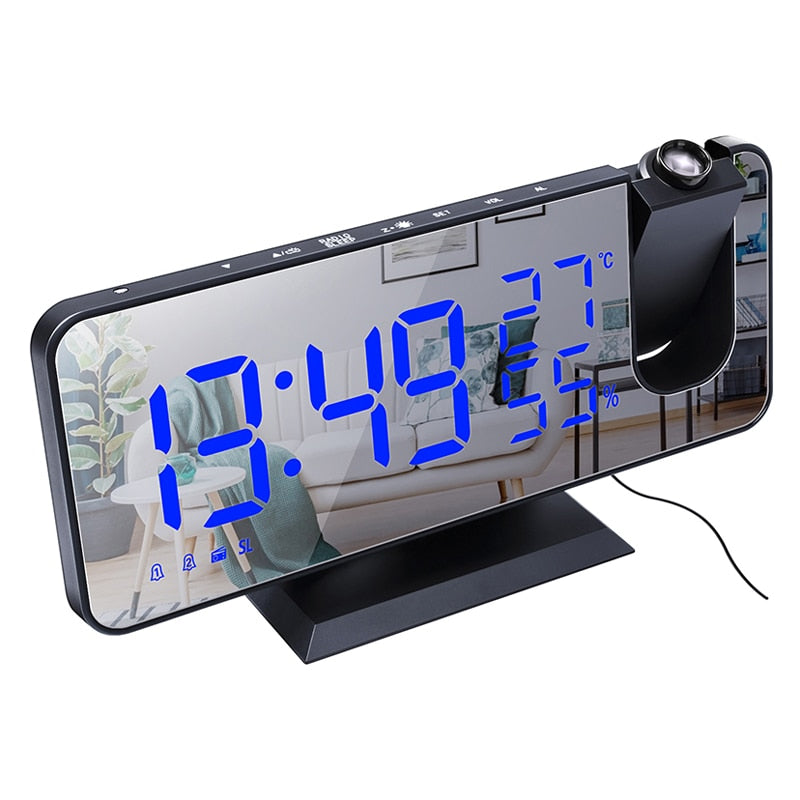 LED Digital Alarm Clock with Projector