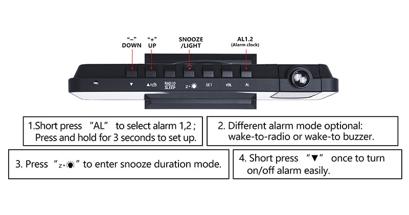 LED Digital Alarm Clock with Projector