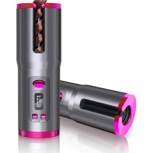 Cordless Automatic Portable Ceramic Barrel Hair Curler.