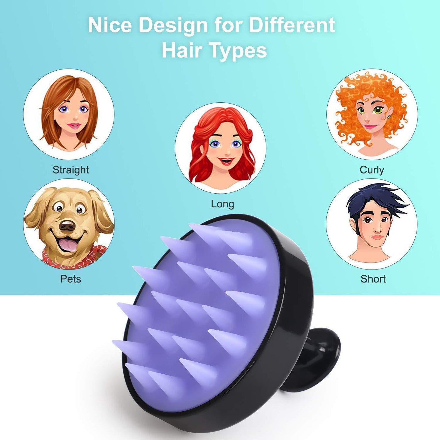 Hair Shampoo Brush with Soft Silicone Scalp Massager