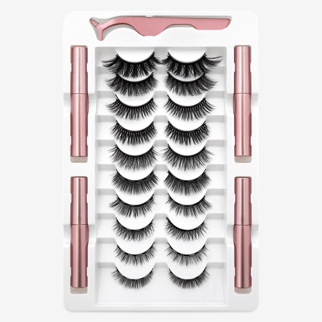 10 Pairs Magnetic Eyelashes Set