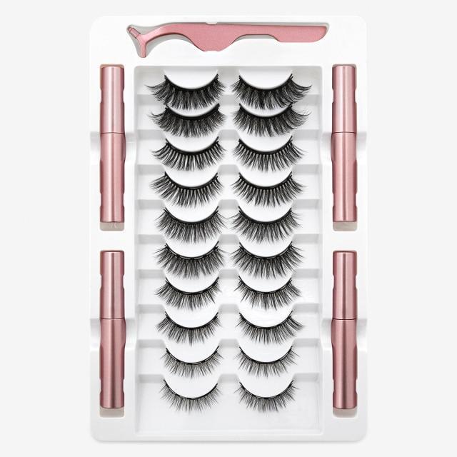 10 Pairs Magnetic Eyelashes Set