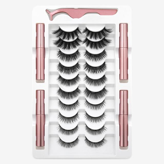 10 Pairs Magnetic Eyelashes Set