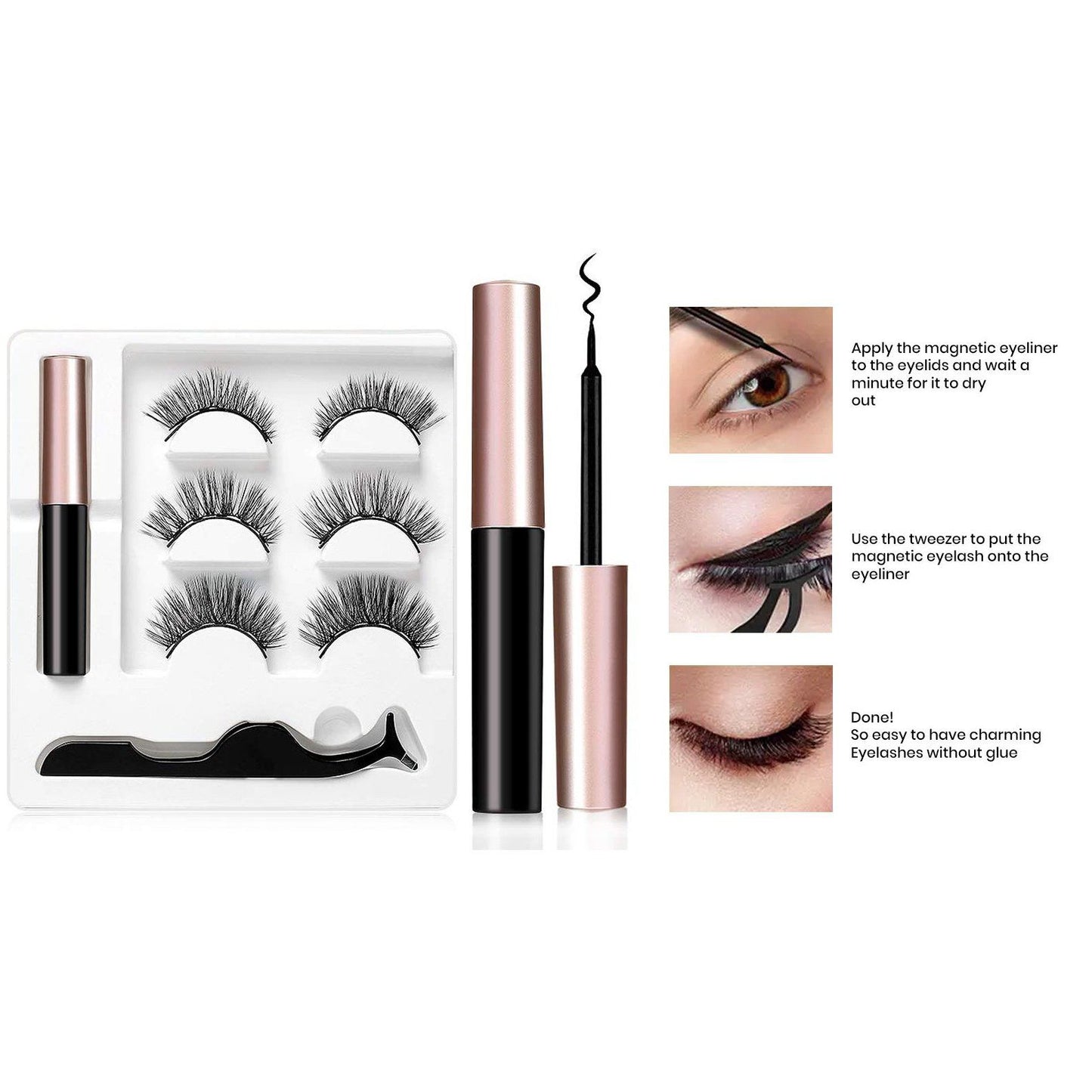 Professional Long Lasting Magnetic Eyeliner And Eyelash Kit