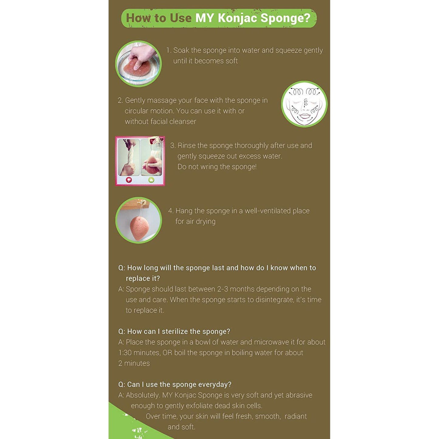 Pursonic Natural Facial Konjac Sponge