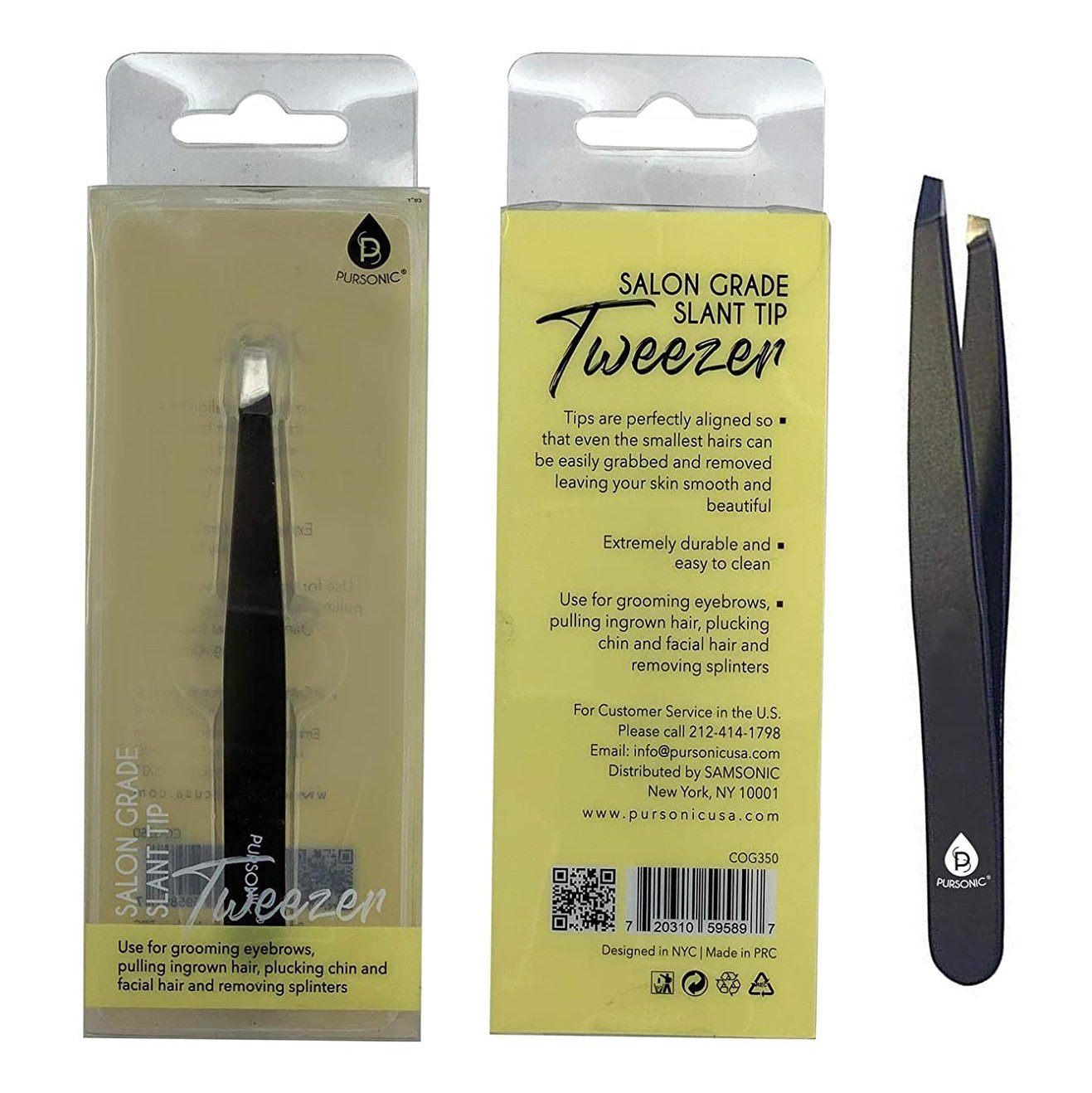 Pursonic Professional Slant Tip Tweezer