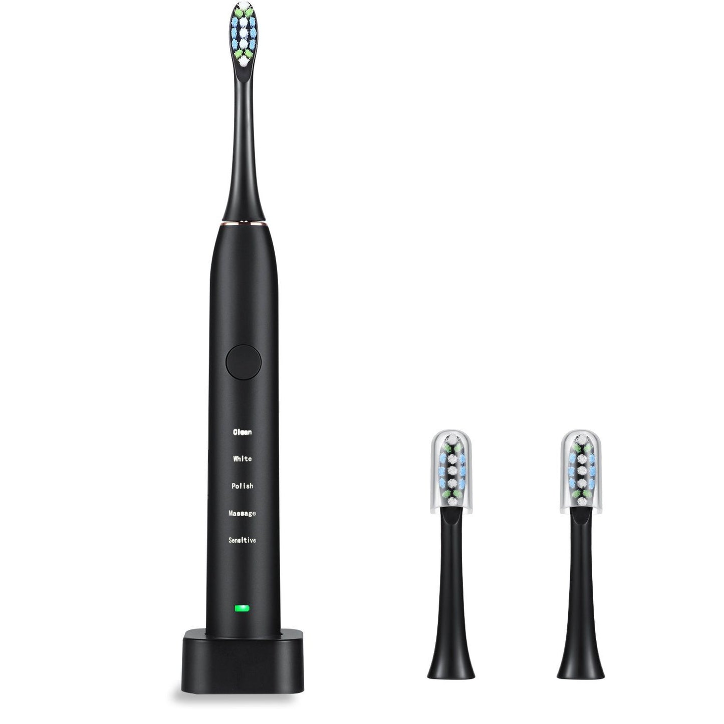 Sonic Electric Toothbrush For Adults Magnetic Charging Waterproof IPX7 Replacement Heads Set.