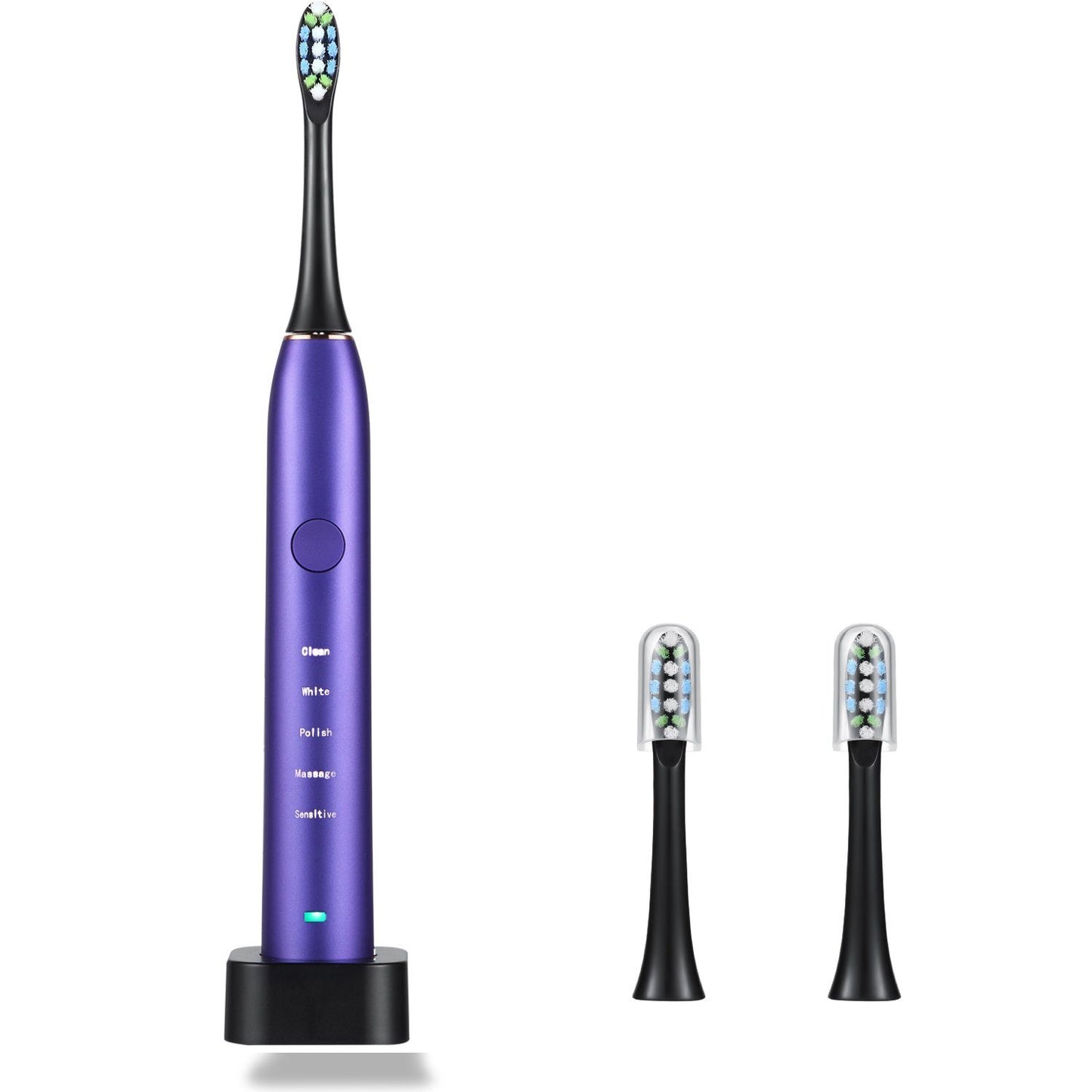 Sonic Electric Toothbrush For Adults Magnetic Charging Waterproof IPX7 Replacement Heads Set.